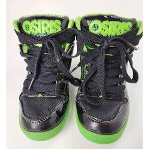 Osiris NYC 83 Green Slime Boys Size 3 Skateboarding Rare Green/Black